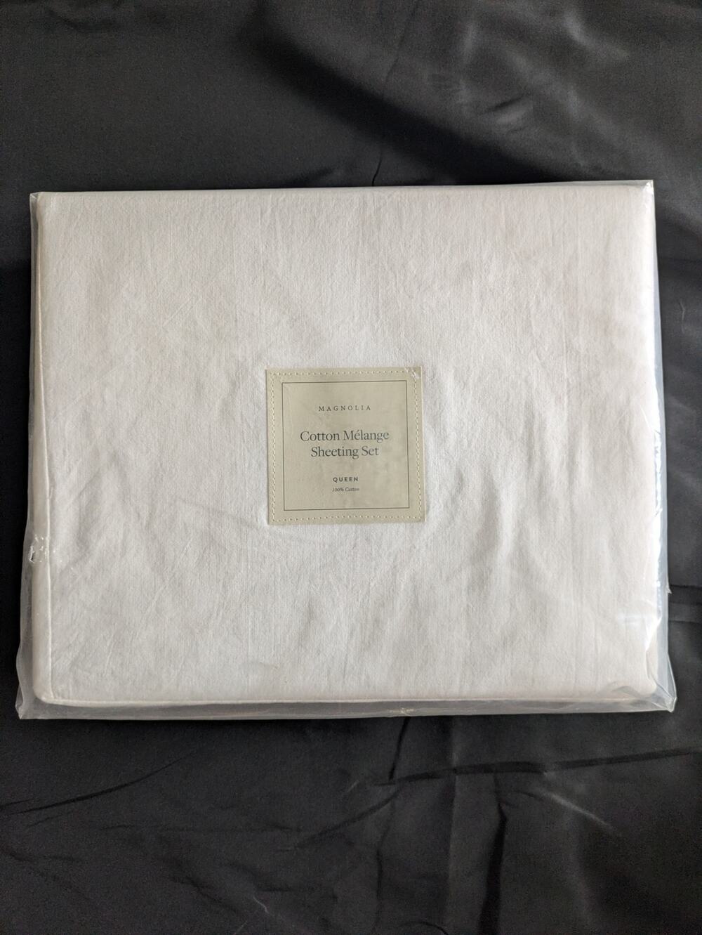 NWT Magnolia Home Cotton Melange Queen Sheet Set Optic White